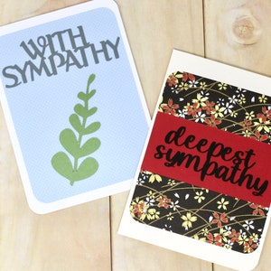 Jeu de cartes de sympathie de 2 - Avec sympathie - Sympathie la plus profonde - Cartes de deuil - Floral - Cartes de billets vierges avec enveloppes, 4 x 5 1/2 »
