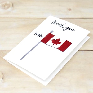 Merci du Canada - Petites cartes de remerciement - Lot de 15 - Drapeau canadien - 3 1/2" x 4" - Idéales pour un coffret cadeau, un emballage de commande, etc.