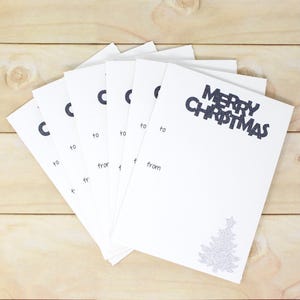 Enveloppes cadeaux de Noël - Lot de 6 - Lin texturé, accents scintillants - 4 1/2" x 6" - Pour petits billets, cartes-cadeaux, espèces, etc.