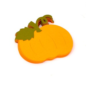 Orange Pumpkins Set of 12 Embellishments or Table Decor 2 3/4 Die Cuts for Scrapbooking, Greeting Cards, Thanksgiving, Halloween, etc. image 1