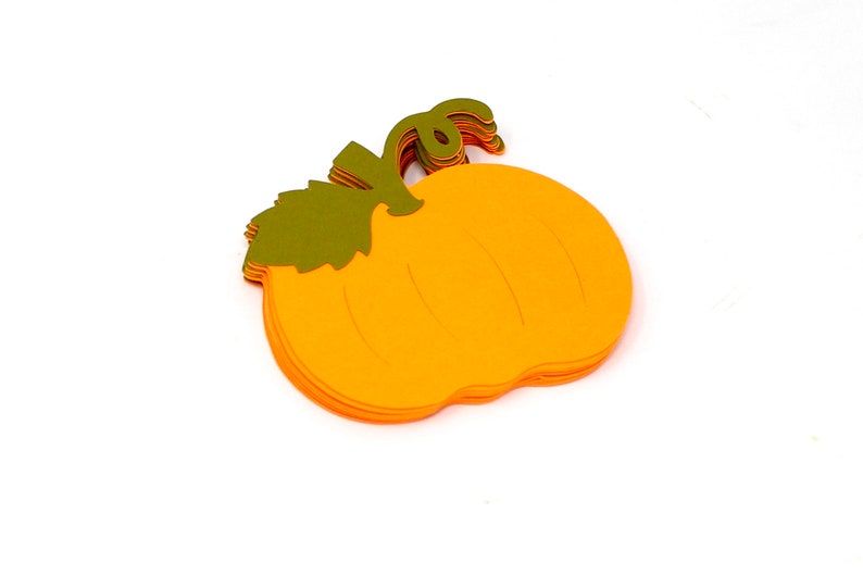 Orange Pumpkins Set of 12 Embellishments or Table Decor 2 3/4 Die Cuts for Scrapbooking, Greeting Cards, Thanksgiving, Halloween, etc. image 1