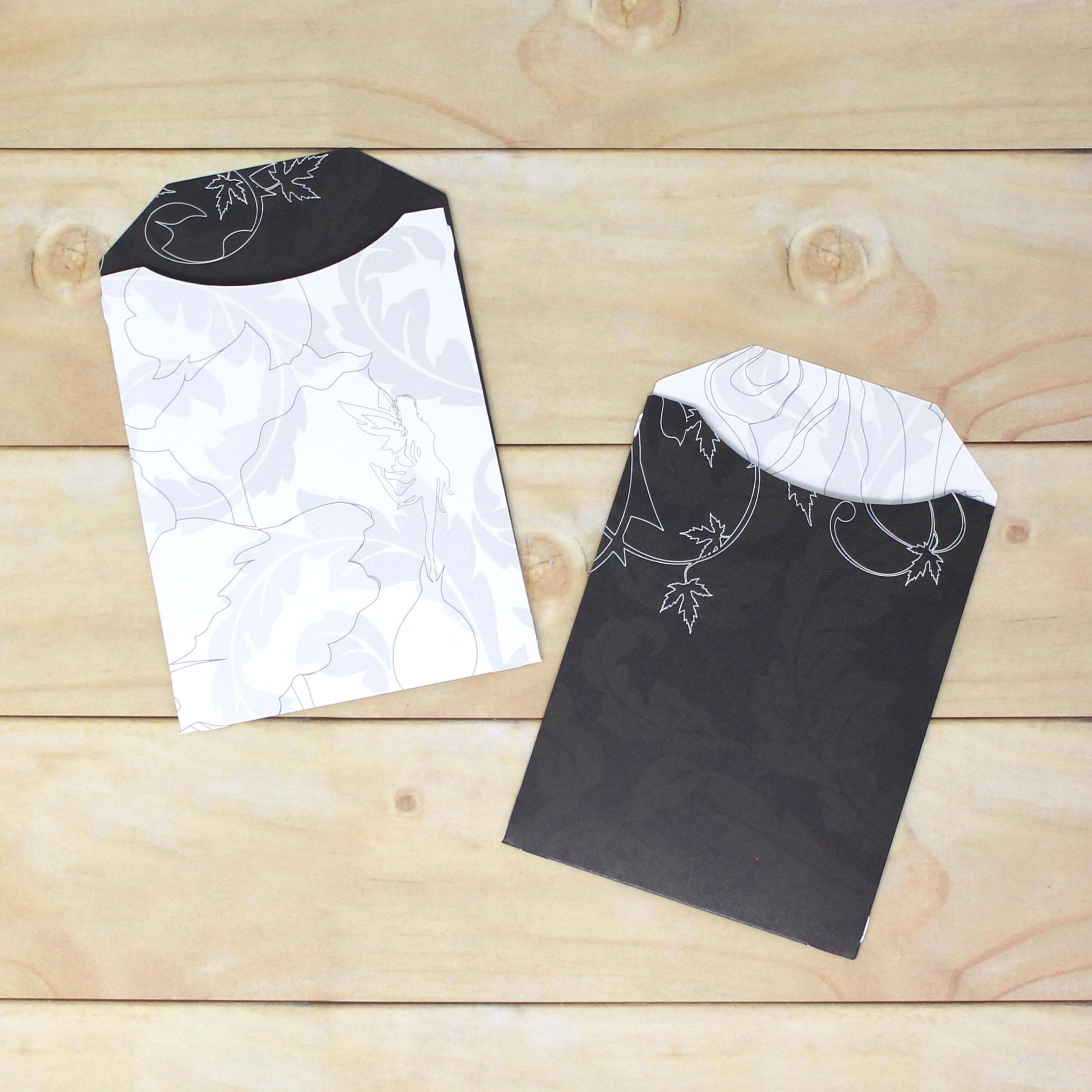 Open Sleeve Envelopes - Set of 8 - Black and White - Order Packaging ...