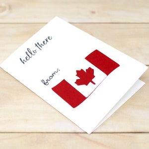 Bonjour du Canada - Petites cartes - Lot de 10 - Drapeau canadien - 3 1/4" x 4 1/2" - Idéal pour un coffret cadeau, un emballage de commande, etc.