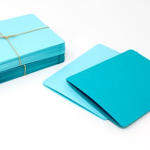 Enveloppes ouvertes faites à la main - Ensemble de 24 - Turquoise foncé et bleu ciel - 3 3/4 « x 5 » - Contient des cartes-cadeaux, des cartes de visite, de petits billets, de l’argent, etc.