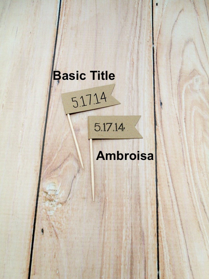 Personalized Kraft Paper Flag Cupcake Toppers Rustic Kraft Etsy