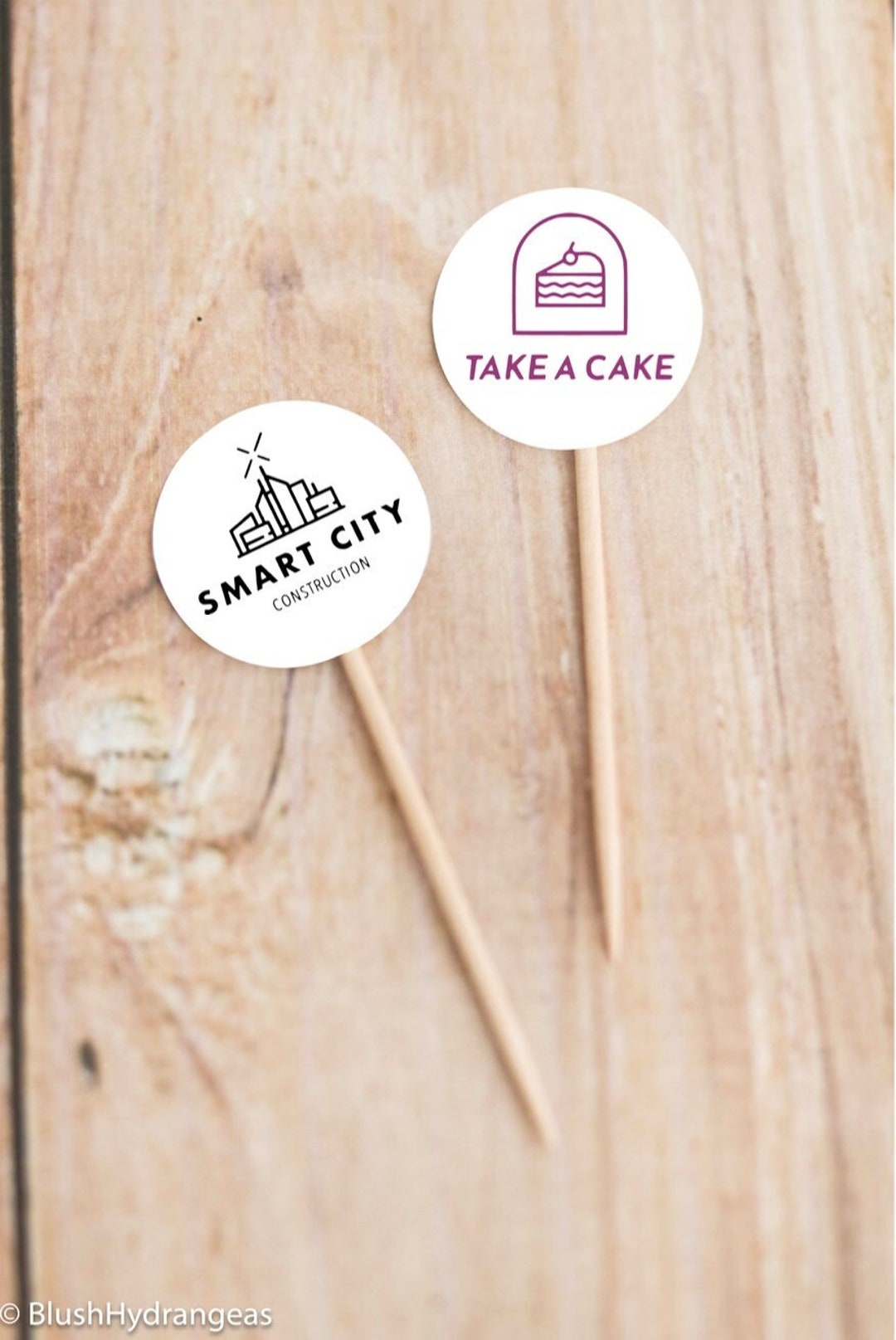 1 Inch Width - Logo Dot Cupcake Toppers - Customized With Your Company ...