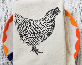 Cloth Napkins - Set of 4 - Organic Cotton - Chicken - Eco Friendly Table Setting - Unpaper Towels - Washable - Reusable - Farmhouse - Hen