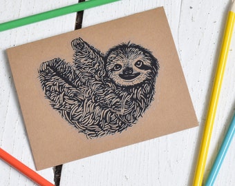 Sloth Sticker - 4" Decal - Vinyl Sticker for Your Laptop - Water Bottle or Journal Decal - Animal Sticker - Window Decal - Die Cut - Label