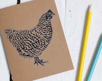 Hand-Drawn Chicken Sticker: Glossy Die Cut Vinyl Decal - 4"