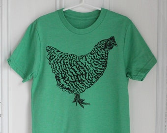 Kids Chicken Tee - Organic Kids T-shirt - Children's Animal Shirt - Tri-Blend - Graphic Tees - Children's Gift - Unisex