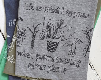 Women's Plant Lover T Shirt - Organic and Recycled - Tri-Blend - Seedling Shirt - Women's T-Shirts - Eco Fashion - Slow Fashion - Gardener