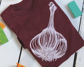 Kids Garlic Bulb Tee - Organic Kids T-shirt - Little Farmer Shirt - Children's Shirt - Tri-Blend - Graphic Tees - Children's Gift - Unisex