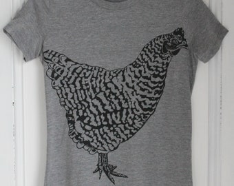 Mens Chicken T Shirt - Organic - Chicken Tee - Tri-Blend - Farm Animal Shirt - Men's T-Shirts