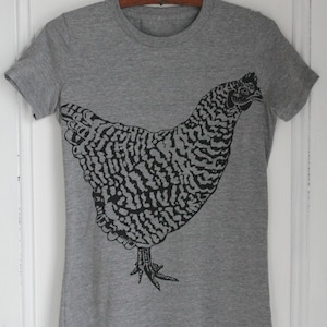 Womens Chicken T Shirt Organic Chicken Tee Tri-Blend Farm Animal Shirt Women's T-Shirts Recycled Threads Hen Tee Farmhouse image 1