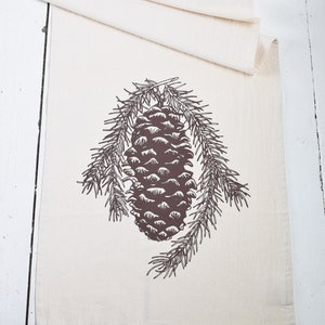 Pine Cone Tea Towel - Flour Sack Towel - Woodland Kitchen Decor - Cotton Dishcloth - Tea Towels - Tea Towel Flour Sack - Kitchen Towels