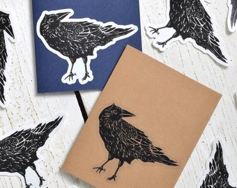 Crow Sticker - 4" Decal - Vinyl Sticker for Your Laptop - Water Bottle or Journal Decal - Raven Sticker - Window Decal - Die Cut - Label