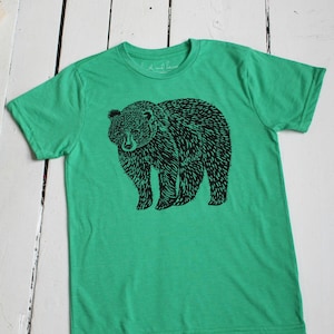Kids Bear Tee - Organic Kids T-shirt - Children&#39;s Animal Shirt - Tri-Blend - Graphic Tees - Children&#39;s Gift - Unisex - Bear Shirts