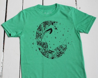 Celestial Fox Kids Tee: Organic Tri-Blend Children's Shirt