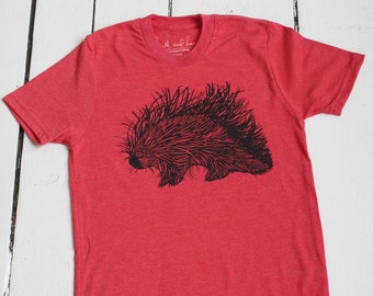 Kids Porcupine Tee - Organic Kids T-shirt - Porcupine Shirt - Children's Animal Shirt - Tri-Blend - Graphic Tees - Children's Gift - Unisex