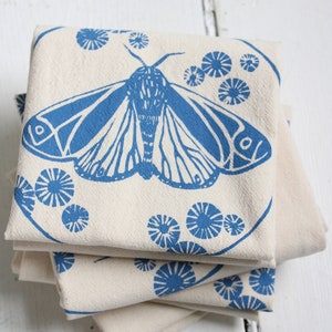 Moth Print Napkins - Set of 4 - Organic Cotton - Tablescape - Cloth Napkins  - Eco Friendly - Tabletop Decor - Butterfly Napkins - Pollinate