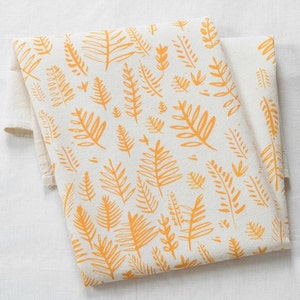 Tea Towel Organic Cotton Fern Print Flour Sack Towel Eco Friendly Organic Tea Towel Yellow image 2