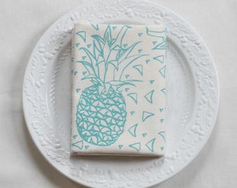 Pineapple Tea Towel - Organic Cotton - Screen Printed - Eco Friendly Kitchen Towels - Unpaper Towels - Tea Towel Flour Sack - Tropical Decor