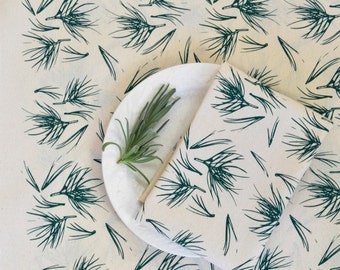 Cloth Napkins - Organic Cotton - Woodland Design - Washable - Reusable - Set of 4 - Housewarming Gift