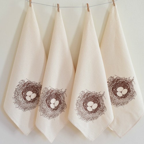 Cloth Napkins Bird Nest Napkins Cotton Napkins Reusable Etsy