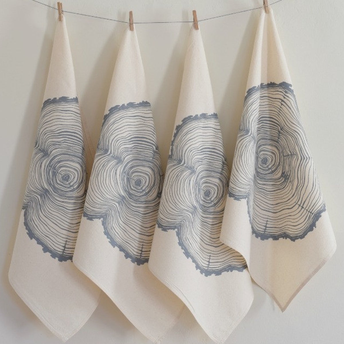 Cloth Napkins Set of 4 Organic Cotton Tree Ring Eco Friendly Kitchen Towels Unpaper Towels Table Setting Woodland Decor Grey - Etsy
