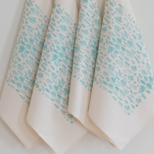 Cloth Napkins Organic Cotton Set of 4 Nautical Print Etsy