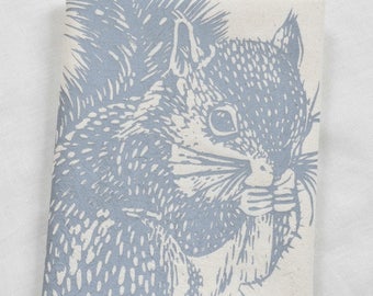 Tea Towel - Squirrel - Organic Cotton - Woodland Decor - Eco Friendly Kitchen Towels - Organic Flour Sack Towel - Cute Animal