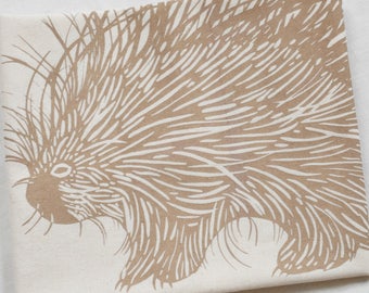 Tea Towel - Porcupine - Organic Cotton - Animal Tea Towel - Eco Friendly Kitchen Towels - Organic Flour Sack Towel - Screen Printed