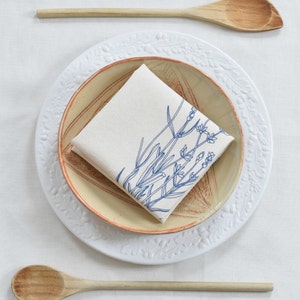 Organic Cotton Cloth Napkins - Lavender Botanical Print, Set of 4
