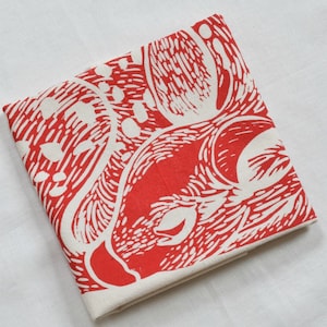 Tea Towel - Sleeping Fawn - Organic Cotton - Deer Flour Sack Towel - Screen Printed - Woodland Animal - Kitchen Towels