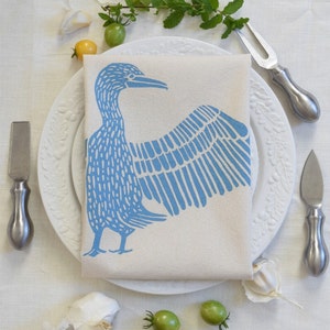 Cloth Napkins - Set of 4 - Organic Cotton - Cormorant - Unpaper Towels - Eco Friendly Table Setting - Screen Printed - Washable - Reusable