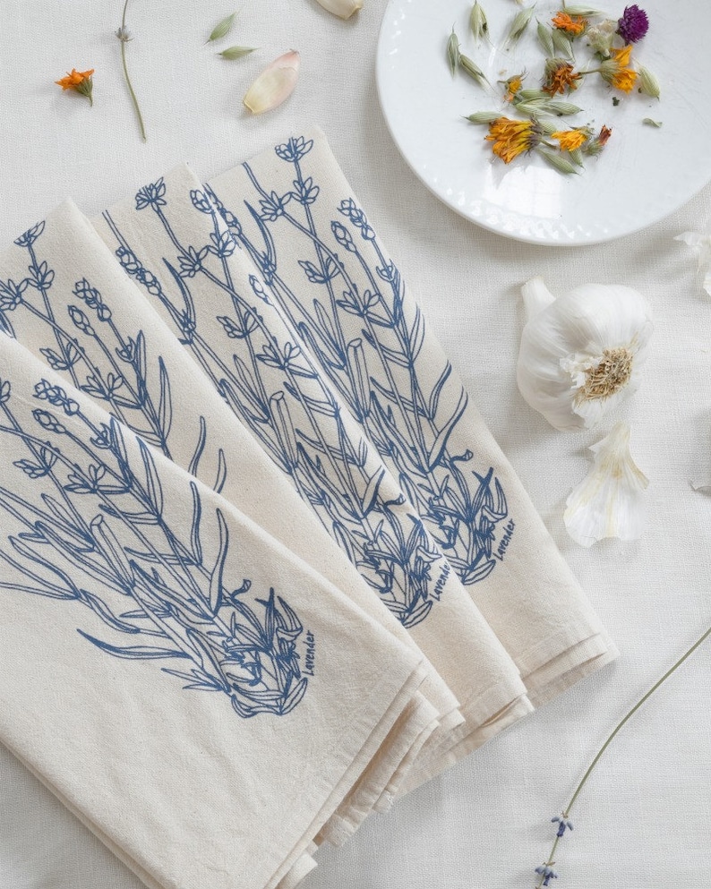 Cloth Napkins Set of 4 Organic Cotton Lavender Etsy