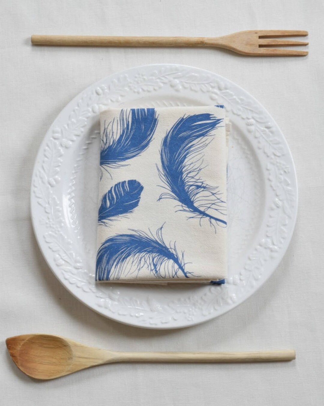 Tea Towel Organic Cotton Feathers Eco Friendly Kitchen Etsy