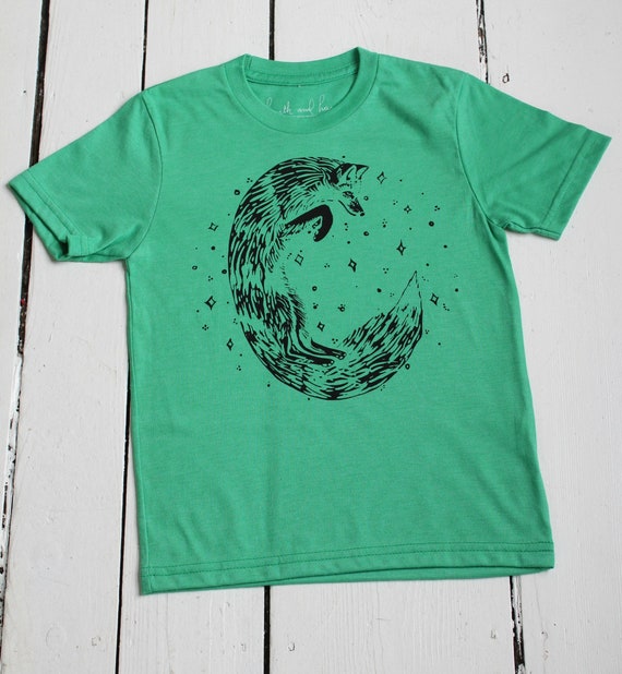 Celestial Fox Kids Tee: Organic Tri-Blend Children's Shirt