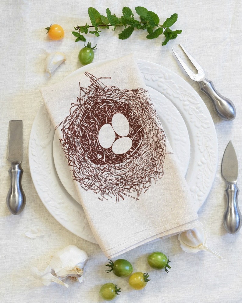 Cloth Napkins Bird Nest Napkins Cotton Napkins Reusable Etsy