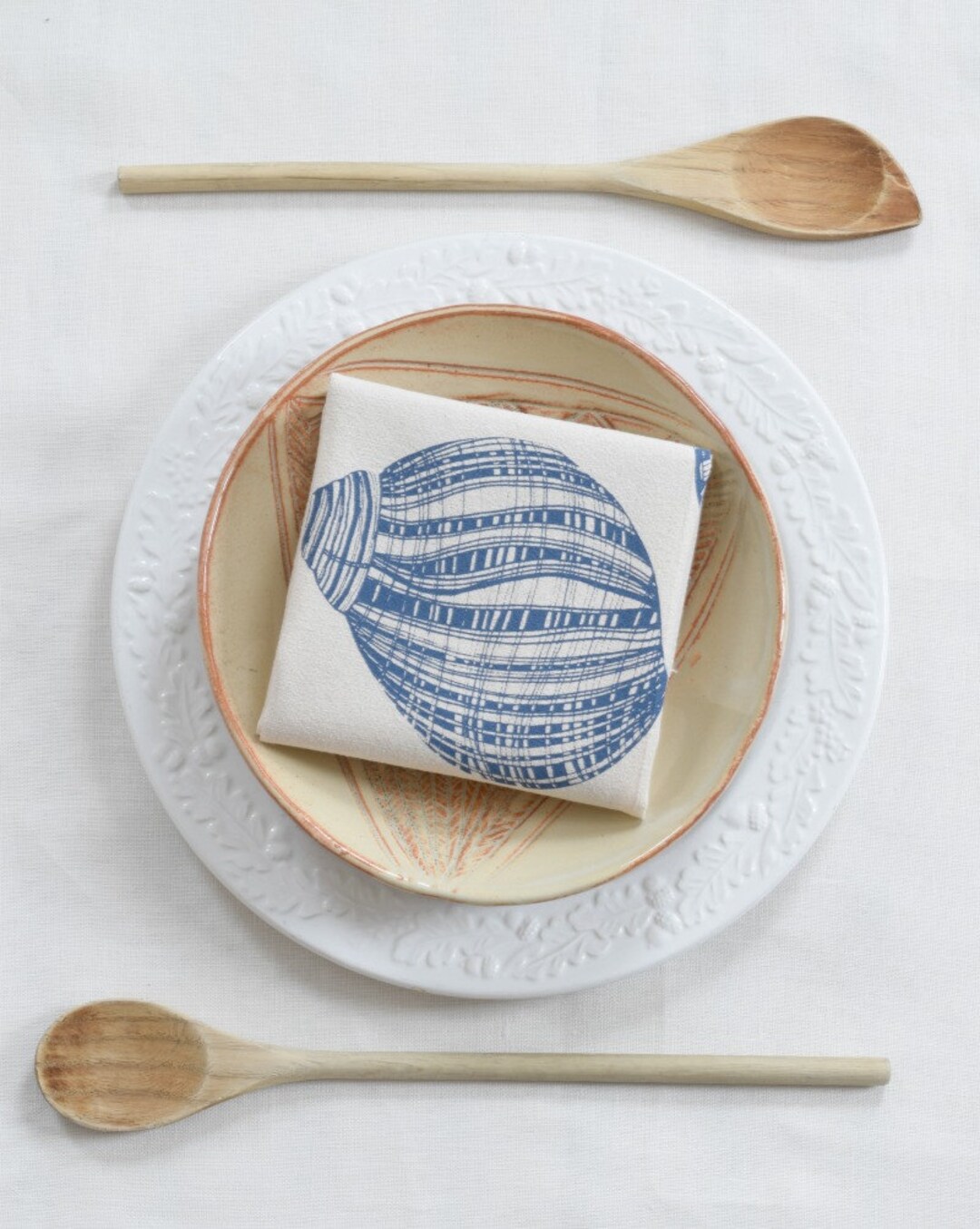 Cloth Napkins Organic Cotton Set of 4 Nautical Print Cotton Napkin Set