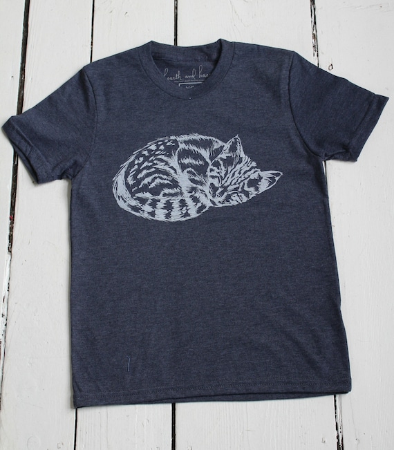 Kids Organic Tri-Blend T-shirt: Sleeping Kitten Graphic Tee