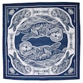 Otter Bandana - Blue - 100% Cotton - Handkerchief - Hanky - 22" x 22" - Screen Printed - Soft  Washable - Cute Animal Scarf - Sea Otter Gift