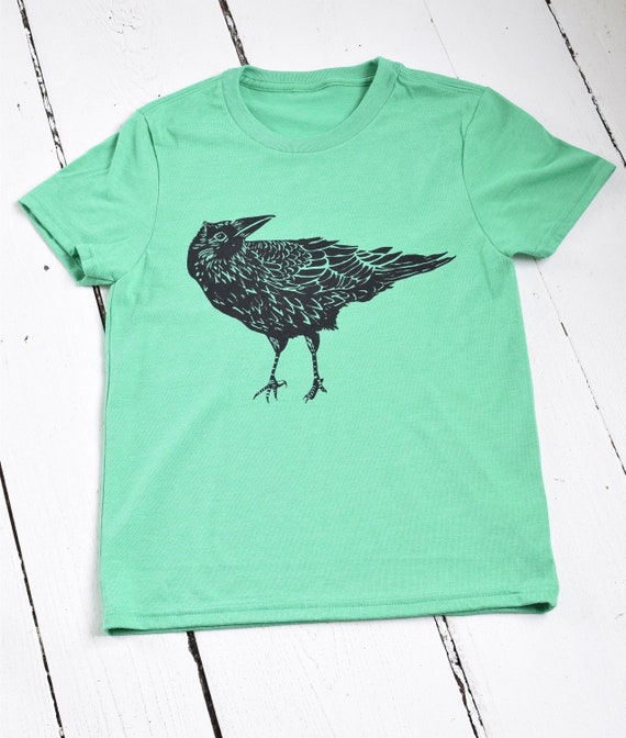 Kids Crow Graphic Tee: Organic Tri-Blend Raven Shirt