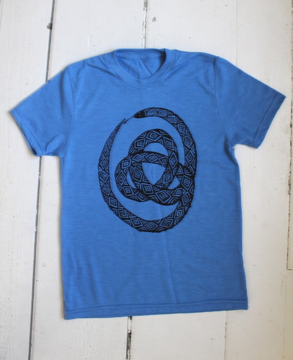 Organic Kids Snake T-shirt: Hand-Printed Tri-Blend Serpent Tee