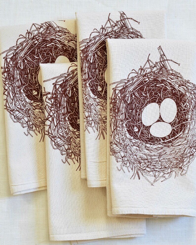 Cloth Napkins Bird Nest Napkins Cotton Napkins Reusable Etsy