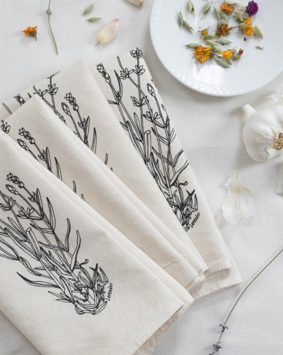 Cloth Napkins Organic Cotton Set of 4 Lavender Cotton Napkin Set Eco