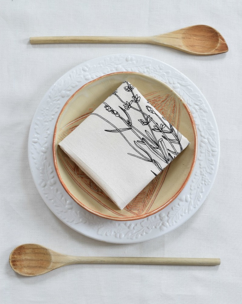 Cloth Napkins Organic Cotton Set of 4 Lavender Cotton Etsy