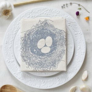 Nest Tea Towel - Easter Tea Towel - Flour Sack Towel - Cotton Dishcloth - Cotton Tea Towels - Tea Towel Flour Sack - Woodland Kitchen - Bird