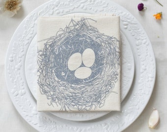 Nest Tea Towel - Easter Tea Towel - Flour Sack Towel - Cotton Dishcloth - Cotton Tea Towels - Tea Towel Flour Sack - Woodland Kitchen - Bird