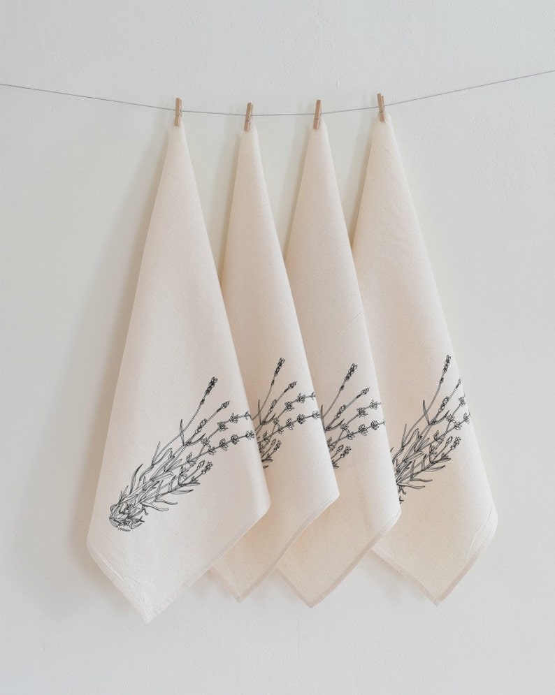 Cloth Napkins Organic Cotton Set of 4 Lavender Cotton Etsy